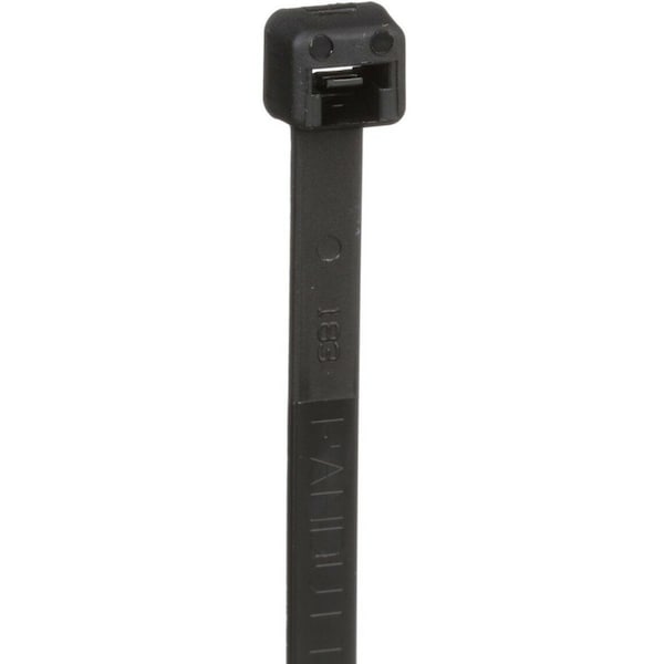 Cable Tie, 14-1/2 in L, 4 in Max Bundle Dia., Black, Nylon 6/6, 50 lb Strength, 100 PK